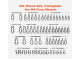 Torx Bit Socket and External Torx Socket Set, 60-Piece T6-T70, TT6-TT70, TP8-TP60, E4-E24, S2 Alloy V952-PTTT143812TOZF3DAV0