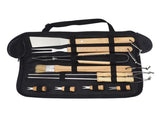 10PCS Grilling Tool Set Stainless Steel with Wood Handle Grill Utensils for Picnic Barbecue V1294-YM0703-3111230013311