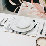 8 Pcs Clevinger MDF Placemats and Coasters Bamboo V1181-CV0289-CV0290