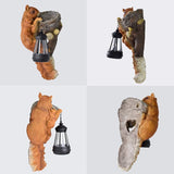 Retro Squirrel Lantern Solar-Powered Outdoor Wall Light, Solar-Powered with Light Sensor, Outdoor V1265-AU-BY25037