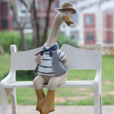 Garden Statue Couple Duck Statue Outdoor, Garden Duck Ornaments Resin Couple Duck Statue Yard Art V1192-AZ-W-13571