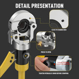 Hydraulic Pipe Crimper Plier Set Tube Plumbing Tool with Crimping Dies for Stainless Steel Pipe V985-PIPECRIMPERSET