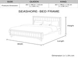 5 Pieces Bedroom Suite Queen Size Silver Brush in Acacia Wood Construction Bed, Bedside Table, V43-BDS-SSH-5PC-Q
