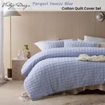 Vintage Design Homewares Parquet Snooze Blue Cotton Quilt Cover Set King V442-HIN-QUILTCS-PARQUET-SNOOZEBLUE-KI