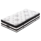KINGSTON SLUMBER Luxury 34cm King Single Mattress, Medium Firm, Euro Top, 5-Zone Pocket Spring Foam V219-BEDMATKSMD2A