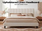 Artiss Bed Head Headboard Queen Linen 153CM - Beige BED-HEAD-VELA-Q-BG