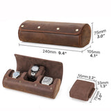 3 Watch Travel Case- Classic Leather Watch Case With Perfect Texture.Portable Watch Roll Or V1192-AZ-W-0774