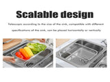Over the Sink Colander Stainless Steel Expandable Strainer Basket Colander with Fine Mesh for V1294-YM0717-10352937