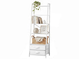 Artiss 5 Tier Bookshelf Ladder Bookcase with Fabric Drawers Display Rack White FUR-Z-DS-5TR-WH
