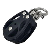 Double Pulley Block Stainless Steel Nylon Marine Rope Runner Kayak Bearing Wire Lifting Swivel Hook V1259-DP01-A-1343