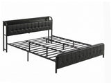 Artiss King Bed Frame with Storage Headboard SAA Certified Charging Station BFRAME-J-MARK-K-BK-AB
