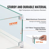 Gas Fire Pit Wind Guard for Square Fire Table, 380 x 380 x 180 mm Clear Tempered Wind Guard for V952-HKFFZGHBLZFX8PISWV0