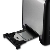 2-Slice Retro Toaster with Diamond Textured Finish, Stainless Steel Body, and Removable Crumb Tray V1341-ZY-XQGXWPV3-BLACK