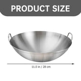 1 Pcs Large Stainless Steel Wok, Hand Hammered Carbon Steel Wok, Stainless Steel Wok Frying Pan Dual V1192-AZ-W-23987