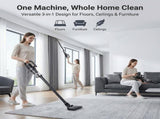 Black Cordless Handheld Vacuum Cleaner with 5 Brush Attachments & LED Light for Home Car - 18KPA V888-ELOSUNG52042