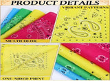 72 Pieces Paisley Bandanas Bulk Cowboy Paisley Bandanas Unisex Head Wrap Scarf for Western Party V1258-DP02-F-939