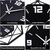 Wall Clock Wood Metal 30Cm Silent Non Ticking Clock Living ROom Bedroom Kitchen Office Large V1188-MS-227-2793