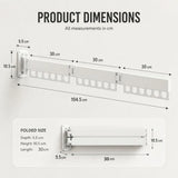 CARLA HOME 3-Fold Wall Mounted Clothes Drying Rack, Laundry Space Saver, White V178-36544