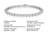 Elevate your everyday elegance with a Square Moissanite Tennis Bracelet in Sterling Silver, V1341-ZY-TX3SBRNT-MOISSANITE-PREMIUMS925