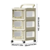 Multi-Layer Transparent Rolling Storage Cart Movable Wheels Large Capacity Organizer For Kitchen V1370-AZ4-09235