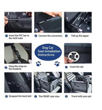 Blue Easy Install Dog Car Seat - Dark Blue Waterproof Foldable Dog & Cat Booster Seat with V888-ELOSUNG54511