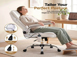 Artiss 8 Point Massage Office Chair PU Leather White MOC-1223-WH