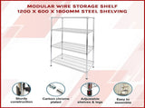 Modular Wire Storage 120x60cm Steel Shelving Chrome With Fixed Legs For Garage Warehouse Or Kitchen V63-841321