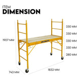 450kg Mobile Scaffold Ladder Scaffolding Platform Portable Ladder Work Safety V379-MOBSCAFF045009