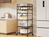 Rolling Storage Cart with Multi-Tier Shelving Unit, Portable Waterproof Plastic Organizer for V1370-AZ4-13688