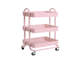 Levede 3 Tiers Kitchen Trolley Cart Pink HO0576-3-PK_NZ