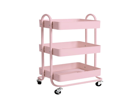 Levede 3 Tiers Kitchen Trolley Cart Pink HO0576-3-PK_NZ