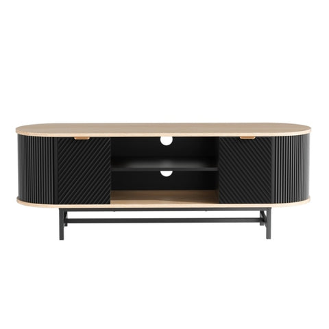 Artiss TV Unit Entertainment Unit Storage Cabinet Black Pine FUR-Z-TV140-BKWD-AB