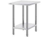 Stainless Steel Prep Table, 24 x 18 x 34 Inch, Heavy Duty Metal Worktable with 3 Adjustable Height V952-CFBXGGZTLCWJ8T6BLV0