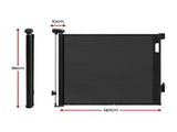 Keezi Retractable Gate Baby Gate Pet Safety Fence Extends up to 140cm Black SG-140X86-BK