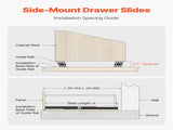 Undermount Drawer Slides, 40 inch, Full Extension Ball Bearing Under Stair Cabinet Rails, 260 LB V952-LTJHG40YC2601UNLGV0