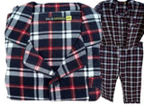 Mens Plus Size Flannelette Pyjamas 100% Cotton PJs Set Top Pants in Red Check - 5XL V563-JSPJ38-90-5XL