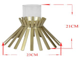 Aura Slatted Pillar Candleholder 23x21cm V637-78717CDL
