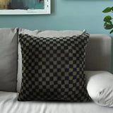 SOGA 2X 45cm Urban Light Luxury Pillow Dark Night Green Checkered Square Throw Pillow FRENCHCUSHION238X2