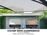 SHADE SHIELD 1x1m Aluminium Exterior Awning, Black DIY External UV Rain Protection Clear V219-OAWFIXSS11CA