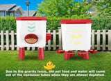 CARLA HOME Automatic Chicken Feeder Waterer Set with 8KG Food 7L Water Capacity for Coop, Chickens, LSB-36357