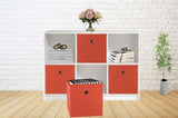 SORTI 33x33x27 CM Red 6-Pack Foldable Storage Cubes - Fabric Bookcase Organizers for Toys and More V510-333733_NEWRED_6X