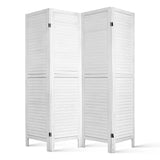 Artiss 4 Panel Room Divider Screen 163x170cm Louver White RD-B-0539-4P-WH