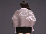 Double-sided Jacquard Cheongsam Shawl, Color-Blocked Fringed Cape Design, Autumn/Winter Fashion & V1232-SMWJPJ007