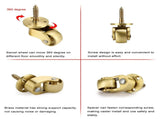 4PCS Universal Brass Caster Stem Wheels 360 Degree Rotation Swivel Wheels Heavy Duty Metal Caster V1192-AZ-W-10047