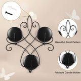 Wall Candle Sconce Holder Set of 2, Metal Wall Candle Holder Wall Decor, Hanging Wall Mounted Candle V1192-AZ-W-26528