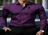 Men'S Formal Shirt Slim Fit Dress Shirt Long Sleeve Shirt Printed Shirt - Khaki - Size 2XL V1106-M-APP-81125-KHAK-2XLAU2XLEU54