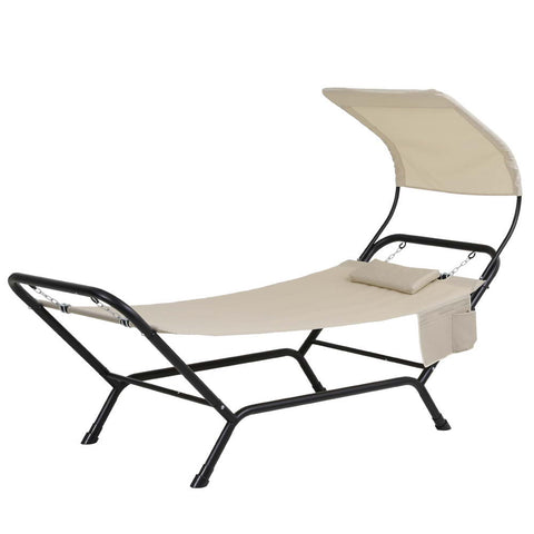 Gardeon Hammock Bed w/ Stand Sun Lounge Chair Beige HM-BED-LOUN-BG