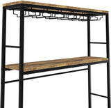 CARLA HOME Large Wine Rack for 20 Bottles with Wood Countertop and Sturdy Metal Frame LSB-36135