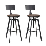 Artiss Bar Stools Kitchen Counter Chairs Vintage Metal Chairs x2 BA-TW-V17-098BACK-BKX2