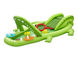 Bestway Inflatable Alligator Kids Play Pool with Slide 234cmx163cm Green BW-POOL-PLAY-53169